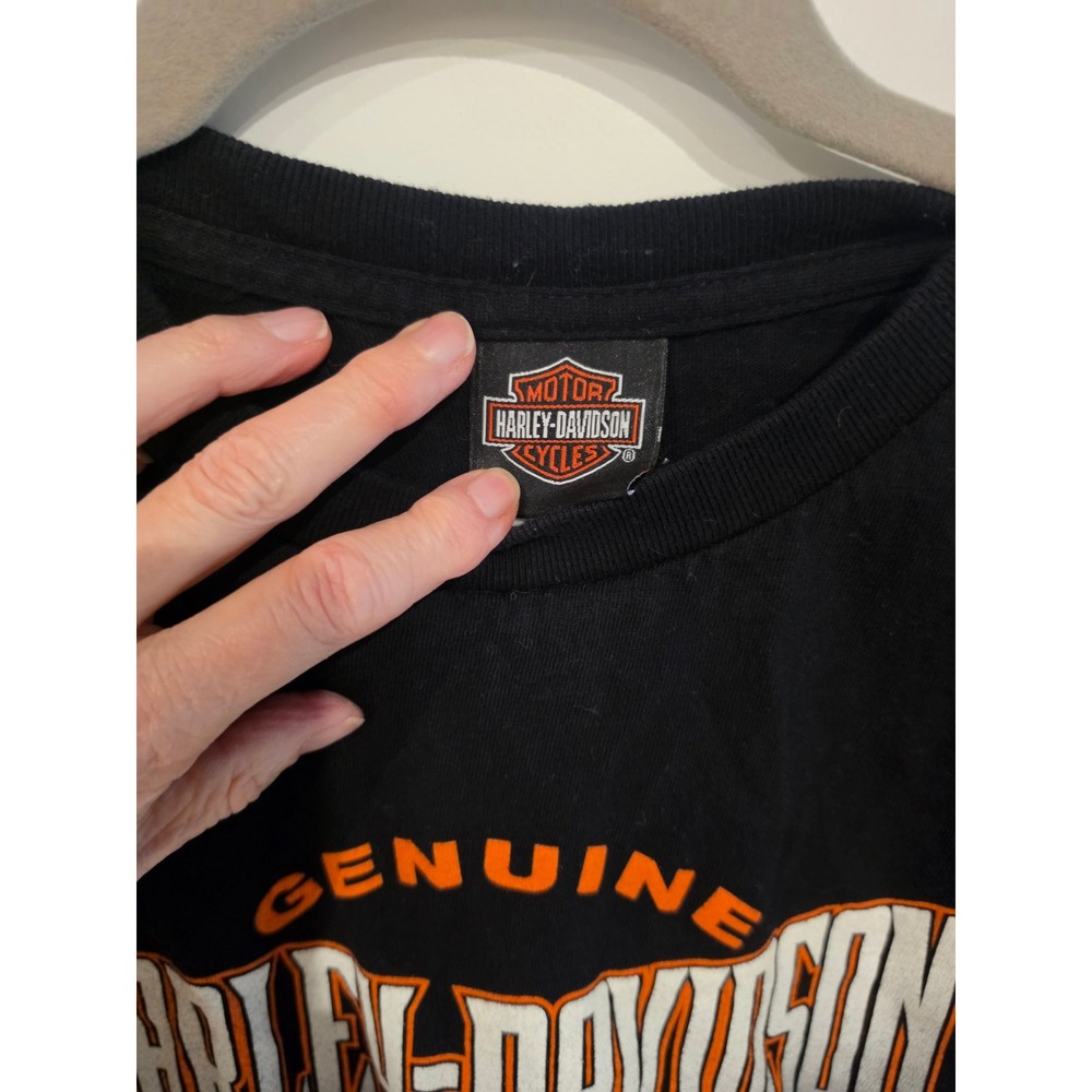 Harley Davidson T-Shirt Mens Medium Black Indianola Iowa Route 65 Graphic Tee - Picture 2 of 5
